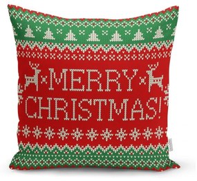 Set 4 fețe de pernă și un napron de masă cu model de Crăciun Minimalist Cushion Covers Merry Christmas