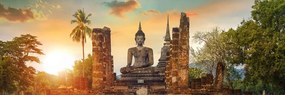 Tablou statuia lui Budha în parcul Sukhthai