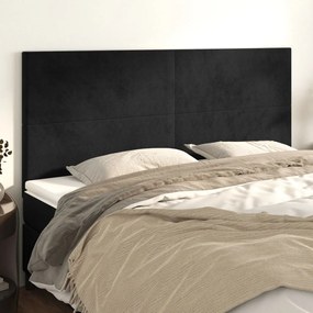 3116120 vidaXL Tăblii de pat, 4 buc, negru, 100x5x78/88 cm, catifea