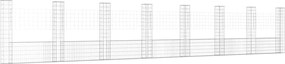 vidaXL Coș gabion în formă de U cu 8 stâlpi, 860x20x150 cm, fier