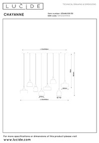 Lucide 05446/08/30 - Candelabru suspendat cu cablu CHAYANNE 8xE14/10W/230V