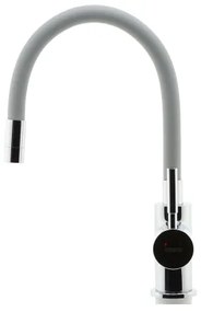 Baterie de chiuvetă cu pipă flexibilă FERRO crom lucios/gri