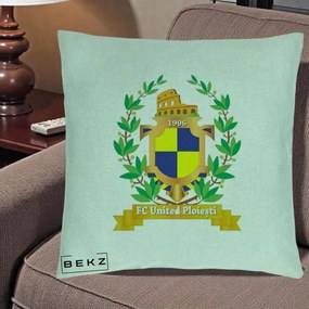Perna Personalizata FC United Ploiesti 1906 Fotbal, 40x40 cm, Verde Menta, Husa Detasabila, Perna Inclusa, BEKZ®