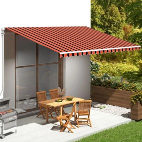 vidaXL Pânză de rezervă copertină, portocaliu și maro, 5x3,5 m