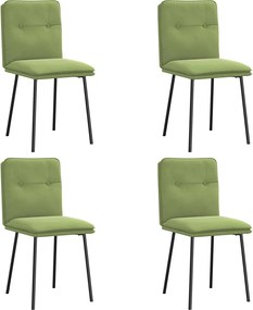 vidaXL Scaune de bucătărie, 4 buc., verde deschis, catifea