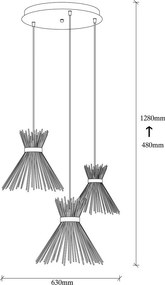 Lustră neagră cu abajur din metal ø 63 cm Kirpi – Opviq lights