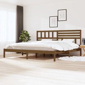 vidaXL Cadru de pat, maro miere, 200x200 cm, lemn masiv de pin