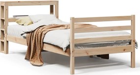 vidaXL Cadru de pat fără saltea, 75x190 cm, lemn masiv de pin