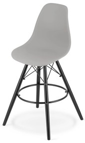 Scaun de bar CARBRY gri cu picioare negre