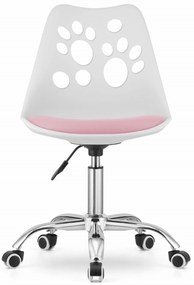 OFERTA Scaun de birou alb-roz PRINT clasa II