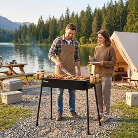 Outsunny Gratar Portabil Exterior Oțel Inoxidabil | Aosom Romania