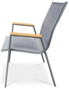 Autronic Scaun de grădină, metal, textil, gri, AZC-S1050 GREY