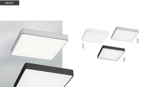 Plafoniera patrata design slim ONTARIO 25cm gri inchis
