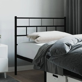 355689 vidaXL Tăblie de pat metalică, negru, 107 cm