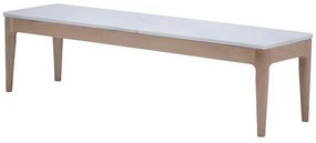 Masuta de cafea, natur, din lemn de stejar si marmura, aspect rustic, Ernest
