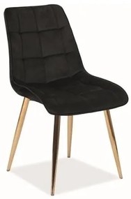 Scaun de bucaterie Chic Velvet II, negru / auriu