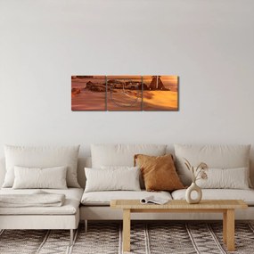 Tablou - Apus de soare (cu ceas) (90x30 cm)
