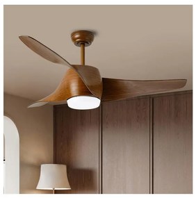 Ventilator LED dimabil de tavan Immax NEO 07286L LED/18W/230V maro Wi-Fi Tuya + telecomandă