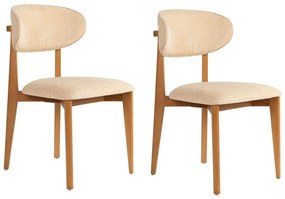 Set de scaune de sufragerie Lionte Beige și DarkOak, 2 buc.