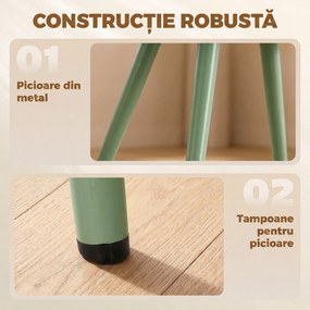 HOMCOM Set 2 Scaune pentru Dining din Catifea cu Șezut Tapițat, Verde Închis | Aosom Romania