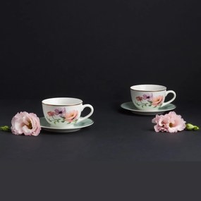 Set servire ceai sau cafea, 12 piese, 6 persoane, Flores