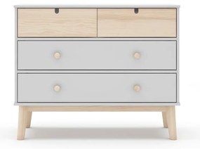 Comodă pentru copii albă joasă 100x81 cm Estefania – Marckeric