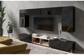 Mobilier living Calabria C23 BLACK (Negru + Stejar artisan) (fără iluminat). 1051557