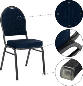 Scaun, stivuitor, material albastru / cadru gri, JEFF 3 NEW
