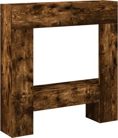 vidaXL Mască de șemineu, stejar fumuriu 81x18x82 cm, lemn prelucrat