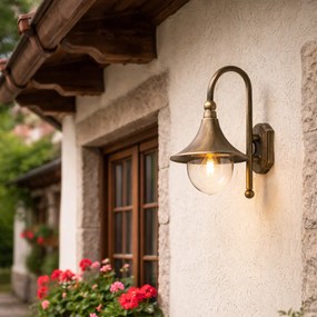 Aplică clasică de perete pentru exterior auriu antic IP44 - Daphne