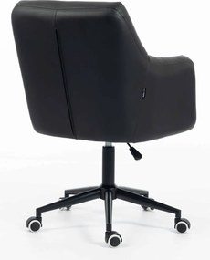 HR840K Scaun Negru Piele Ecologica cu Bază Neagră