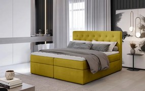 Pat tapitat de tip boxspring, 140x200 cm Loree 161, Eltap (Culoare: Visiniu / Matt Velvet 64)