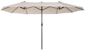 Umbrela de Gradina Impermeabila si Anti-UV Outsunny Bej, 460x270x240cm | Aosom RO