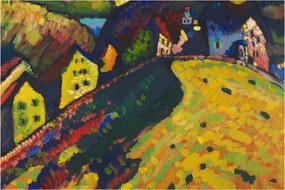 Tablou - Vasily Kandinsky, Houses at Murnau, reproducere (90x60 cm)