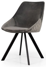 Scaune de dining gri 2 buc. din catifea Ritz – Tenzo