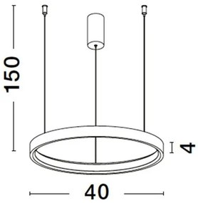 Lustra LED suspendata design modern circular PERRINE D-40cm neagra