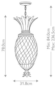 Lustră pe lanț Hinkley HK-PLANT4-P-PZ PLANTATION 4xE14/40W/230V bronz