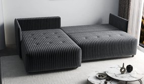 Colțar extensibil dumonde cu ladă de depozitare si sezut confortabil din spuma high-density, Malta Ambience Grey 235x185 cm