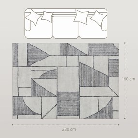 HOMCOM Covor Modern Antiderapant cu Linii Geometrice din Poliester, Multicolor | Aosom Romania