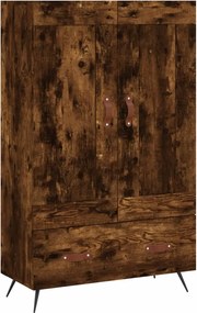 vidaXL Dulap înalt, stejar afumat, 69,5x31x115 cm, lemn prelucrat