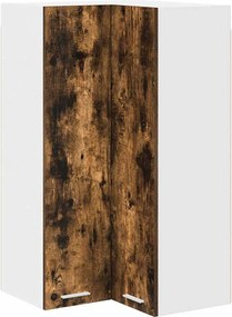 vidaXL Dulap suspendat cu ușă Stejar afumat și alb 57 x 57 x 100 cm