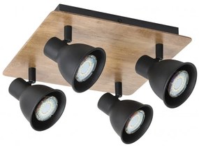 Plafoniera 4 spoturi design industrial metalica MAC negru 5905 RX