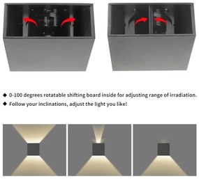 Brilagi - Aplica LED de exterior DOUBLERAY LED/4W/230V antracit IP65