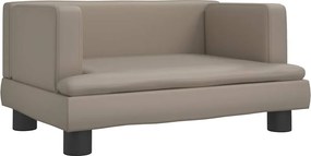 vidaXL Canapea pentru copii, cappuccino, 60x40x30 cm, piele ecologică