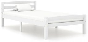 Cadru de pat, alb, 90x200 cm, lemn de pin masiv