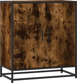 vidaXL Dulap, stejar fumuriu, 68x35x76 cm, lemn prelucrat și metal