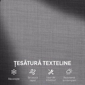 Outsunny Banca Tip Leagan 2 Locuri din Metal, Negru, 123x70x87 cm | Aosom Romania