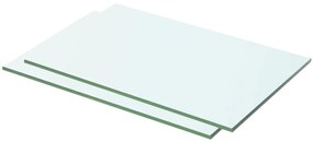 3051560 vidaXL Rafturi, 2 buc., 50 x 25 cm, panouri sticlă transparentă
