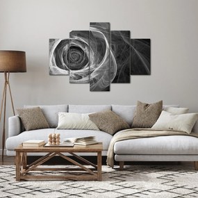 Tablou - Abstract trandafir negru și alb (150x105 cm)
