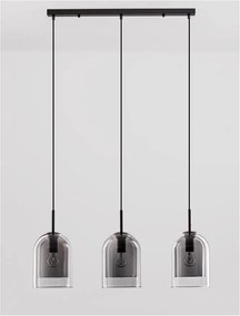 Lustra cu 3 pendule modern Velor fumuriu